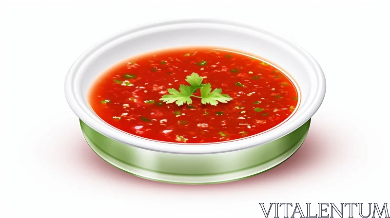 Delicious Tomato Soup Bowl AI Image