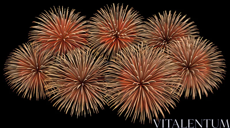 Mesmerizing Fireworks Display - Orange & Yellow Explosions AI Image
