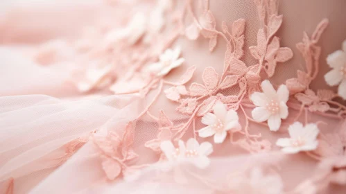 Pink Wedding Dress with Floral Appliques - Delicate and Romantic