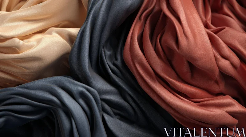 Soft Fabric Textures in Beige, Blue, and Burgundy AI Image