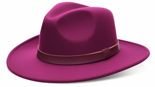 Stylish Purple Fedora Hat - 3D Rendering