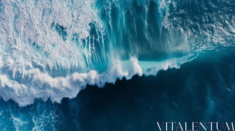 Majestic Ocean Wave Crashing Against Shore AI Image