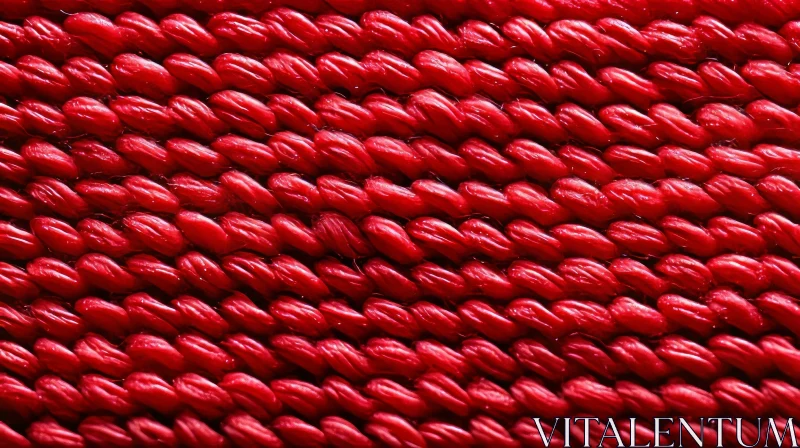 Red Fabric Texture Close-up AI Image