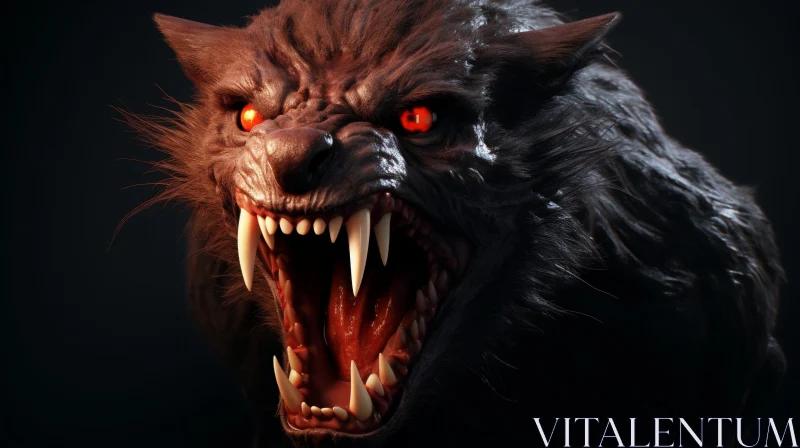 Sinister Werewolf 3D Rendering AI Image