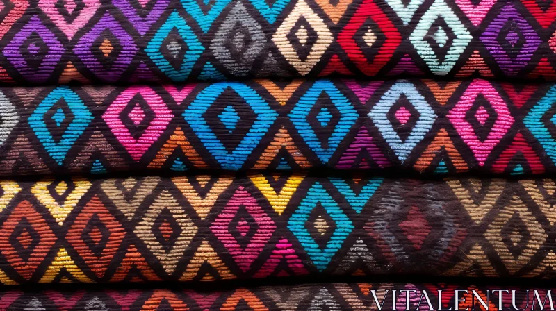 Colorful Geometric Woven Fabrics Stack AI Image