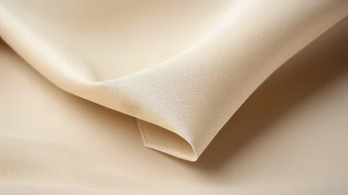 Folded Beige Fabric Close-Up