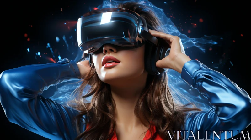 AI ART Virtual Reality Portrait of Young Woman