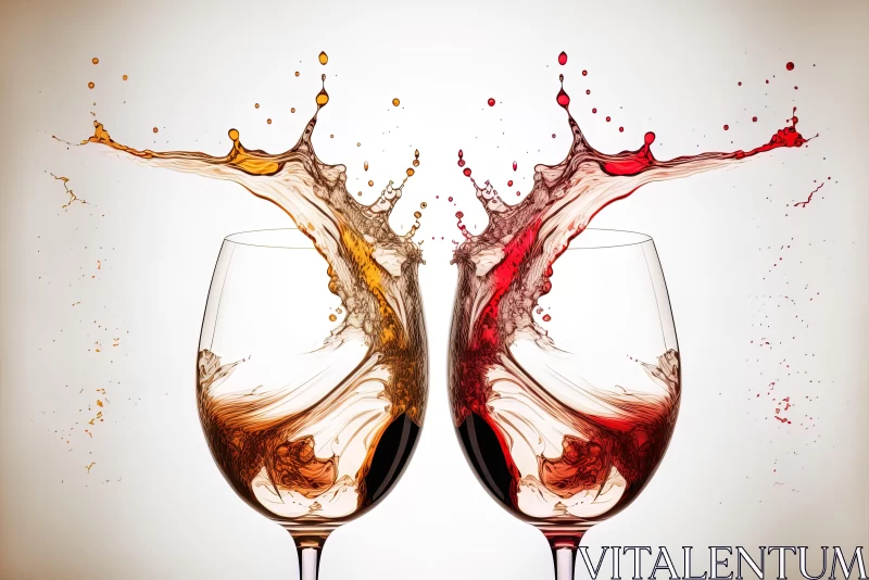 Captivating Wine Splash: A Bold and Illusory Image AI Image