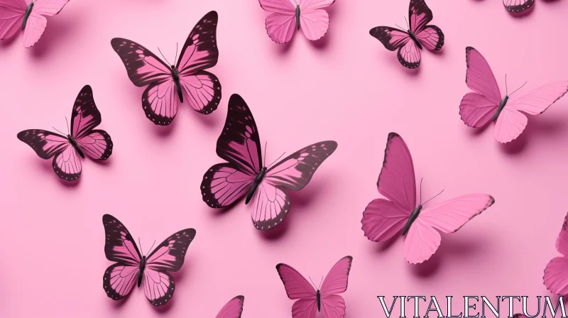 Pink Butterfly Background - Dreamy and Delicate Design AI Image