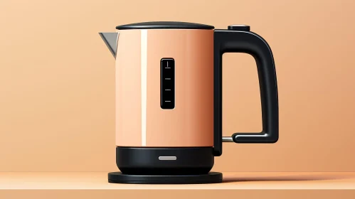 Pink Electric Kettle with Black Handle - Kitchen Appliance