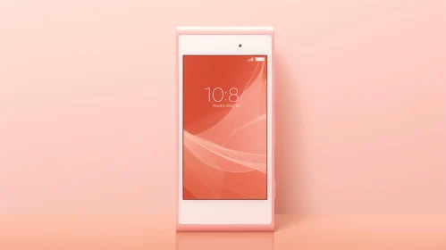 Pink Smartphone with White Screen - Time 10:08