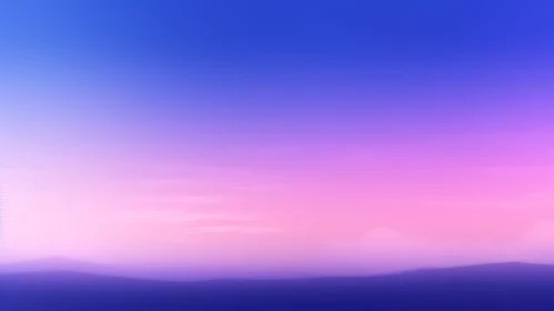 Mountain Sunset Silhouette - Purple Sky Landscape
