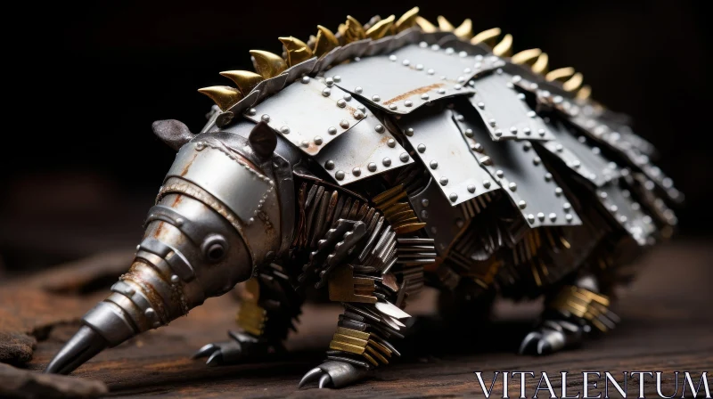 Steampunk Armadillo 3D Rendering AI Image