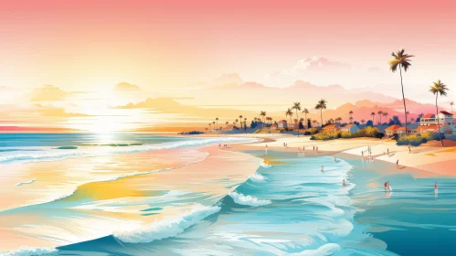 Tranquil Beach Sunset Scene