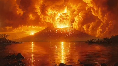 Volcanic Eruption Painting - Nature's Fury Captured