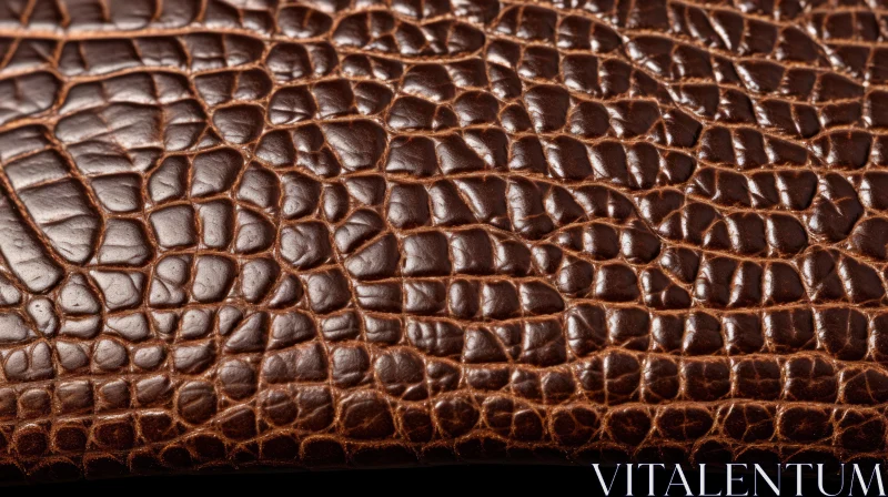 Luxurious Brown Crocodile Leather Texture Close-Up AI Image