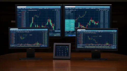 Stock Market Data on Computer Monitors