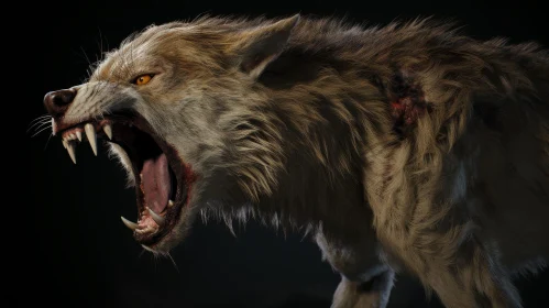 Dark Brown Werewolf - 3D Rendering Suspense
