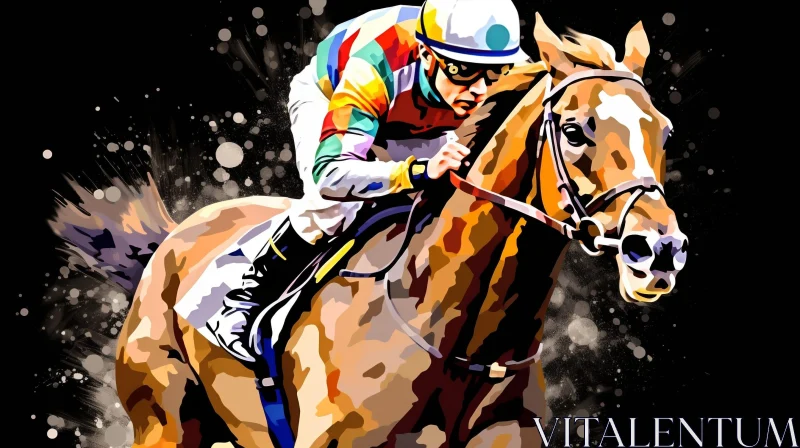 AI ART Exciting Horse Racing Painting
