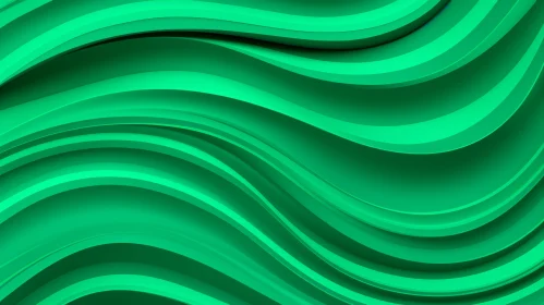 Green Wavy Surface 3D Rendering - Abstract Background