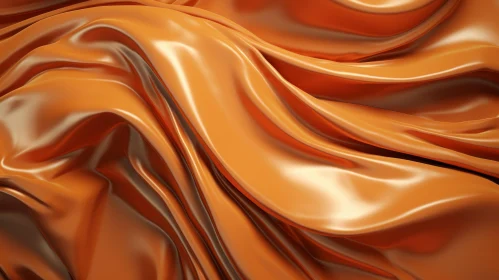 Luxurious Orange Silk Fabric Close-Up