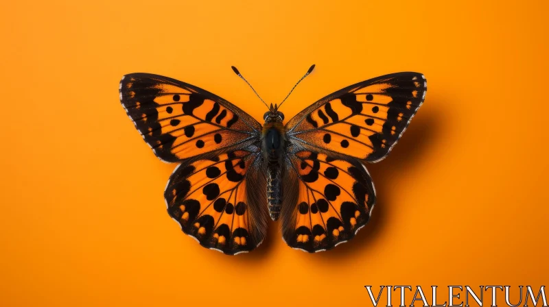 Orange Butterfly with Black Spots - Nature Photography AI Image