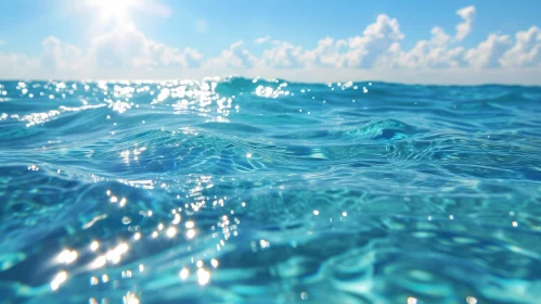 Sunlit Blue Sea - Nature's Tranquility