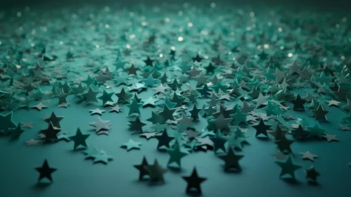 Turquoise Stars Background - 3D Rendering