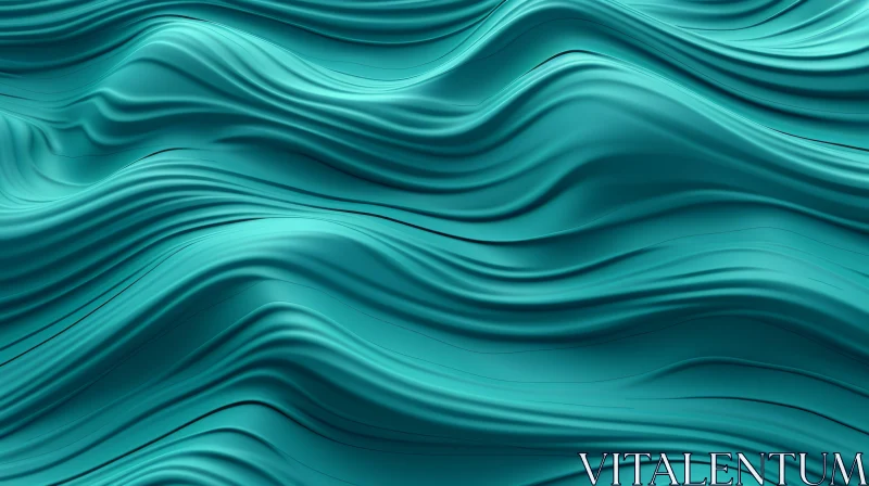 Turquoise Wavy Surface - Abstract Oceanic Texture AI Image