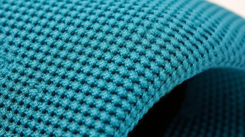 Blue Knitted Fabric Waffle Texture | High-Resolution Image