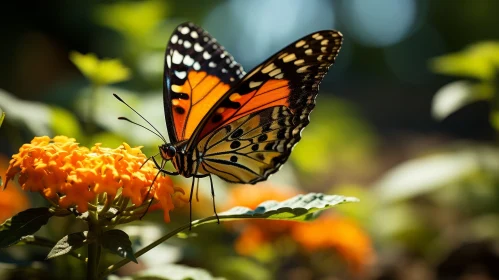 Close-up Orange Butterfly on Flower