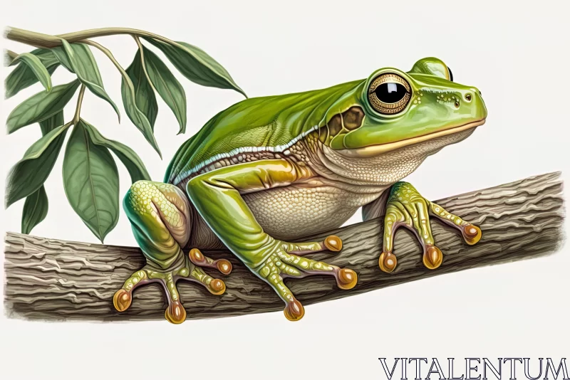 Exquisite Tree Frog Painting: Captivating Hyper-Realistic Illustration AI Image