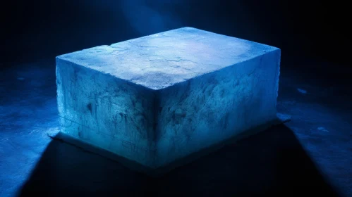 Detailed Ice Block 3D Rendering