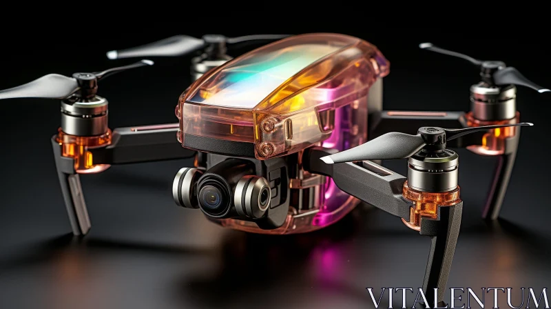 AI ART Transparent Drone 3D Rendering with Camera