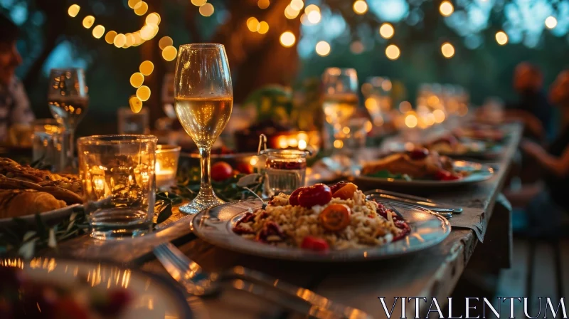 Elegant Dinner Party Table Setting AI Image