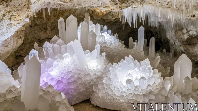 Enchanting Quartz Crystal Cave AI Image