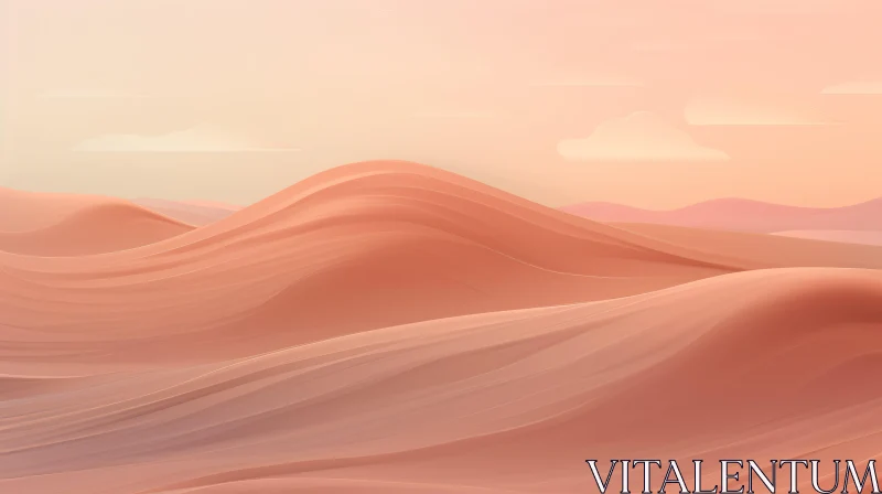 Serene Desert Landscape - 3D Rendering AI Image
