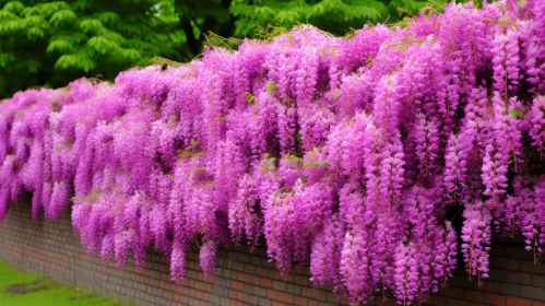 Wisteria Flower Wall in Full Bloom - Nature's Beauty Captured
