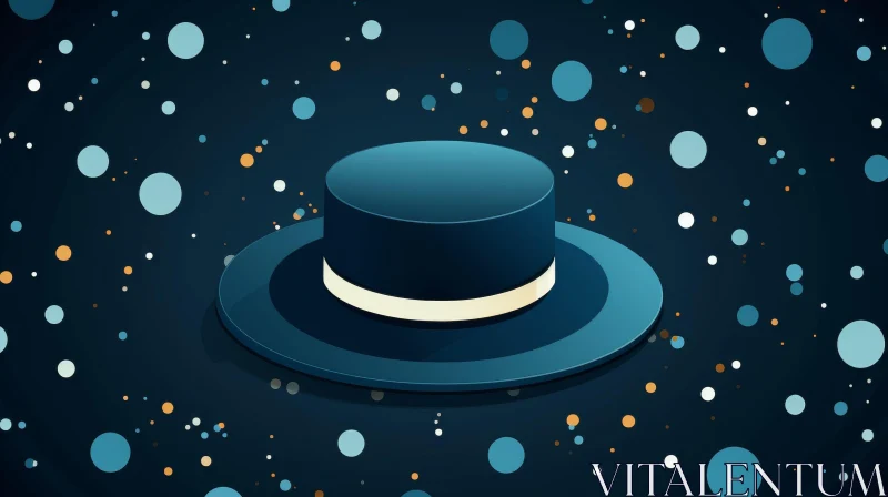 Blue Top Hat on Dark Background AI Image