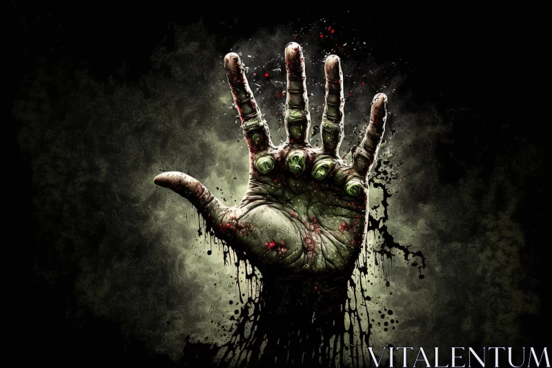 Captivating Zombie Hand HD Wallpaper - Symbolic Elements and Realistic Oil Paintings AI Image