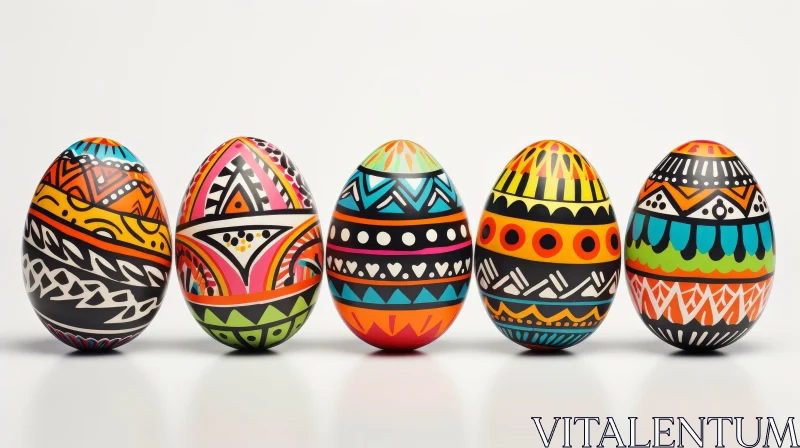 Colorful Easter Eggs - Festive Decorations AI Image
