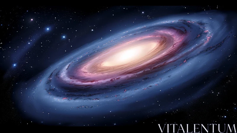 Spiral Galaxy Artwork - Celestial Beauty in Paint AI Image