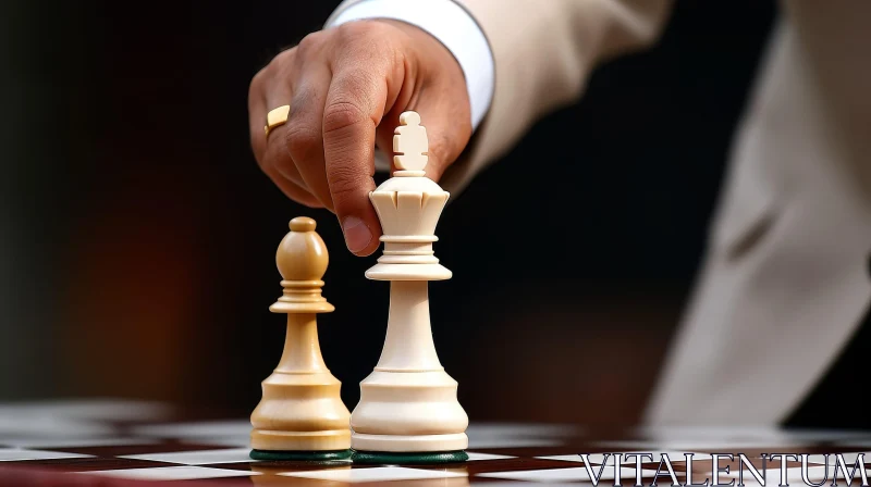 AI ART Strategic Chess Composition in Minimalist Style