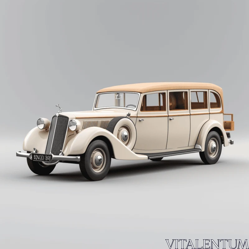 Vintage Mercedes Model A37 1939: Classic Car in Futurist Gothic Style AI Image