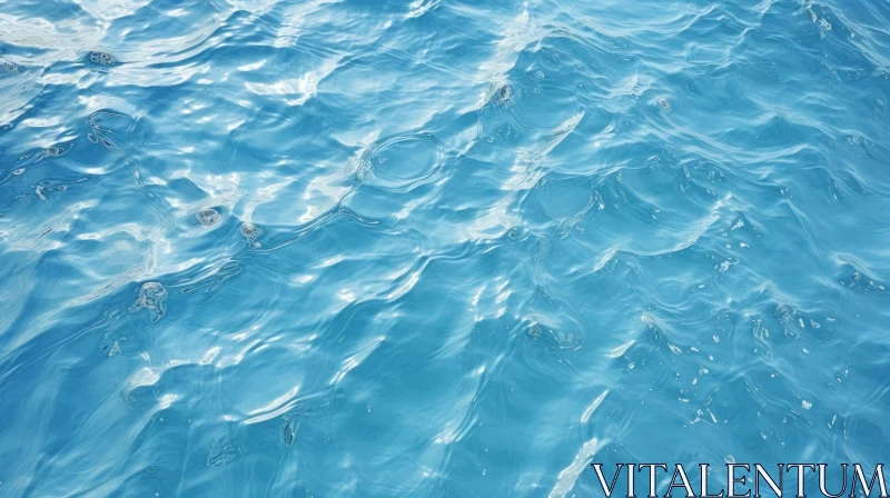 Clear Blue Water Surface with Ripples and Bubbles AI Image