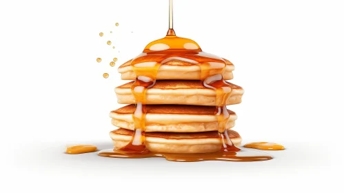 Delicious Stack of Pancakes with Maple Syrup