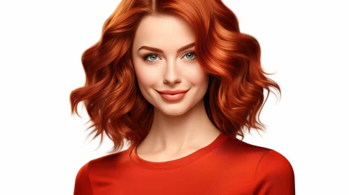 Young Woman Portrait with Red Hair