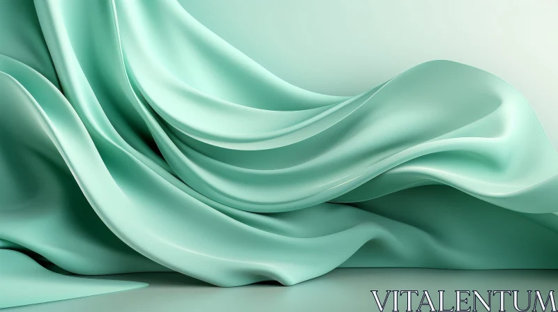 Green Silk Cloth Texture AI Image
