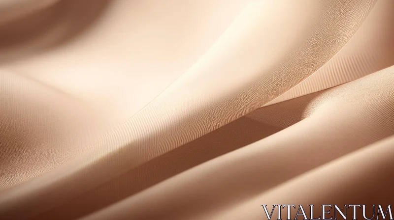 Luxurious Beige Silk Fabric Close-Up AI Image