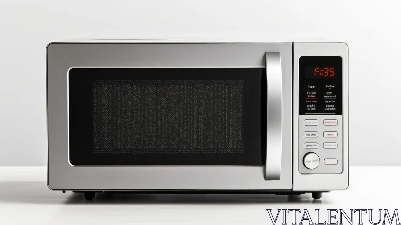 Modern Silver Microwave Oven - Kitchen Technology AI Image
